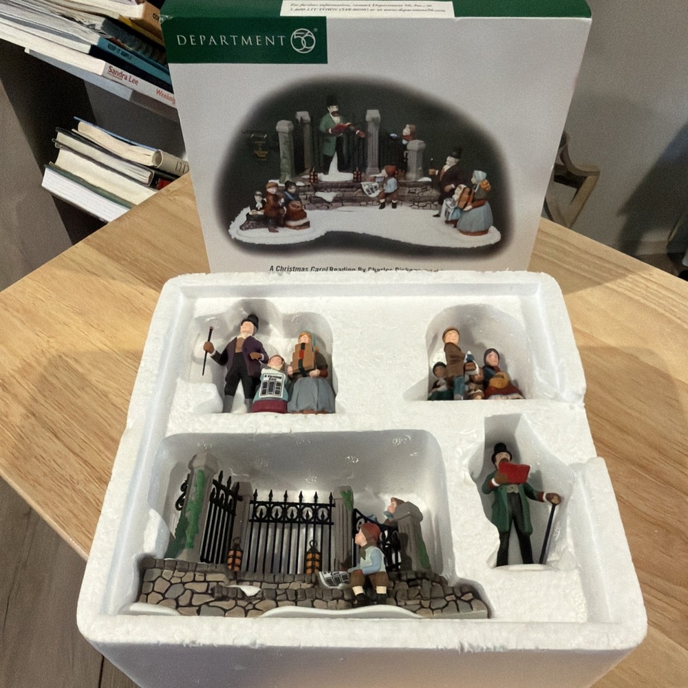 Vtg MIB Dept 56 A Christmas Carol Reading By Charles Dickens Set Of 4 #56.58403